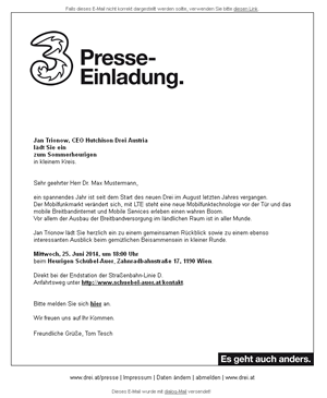 Drei Presseinfo